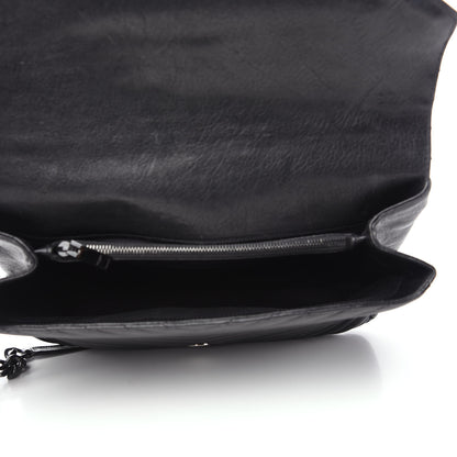 Saint Laurent Sheepskin Matelasse Chevron Monogram Monochrome Large College Satchel Black 4 of 12