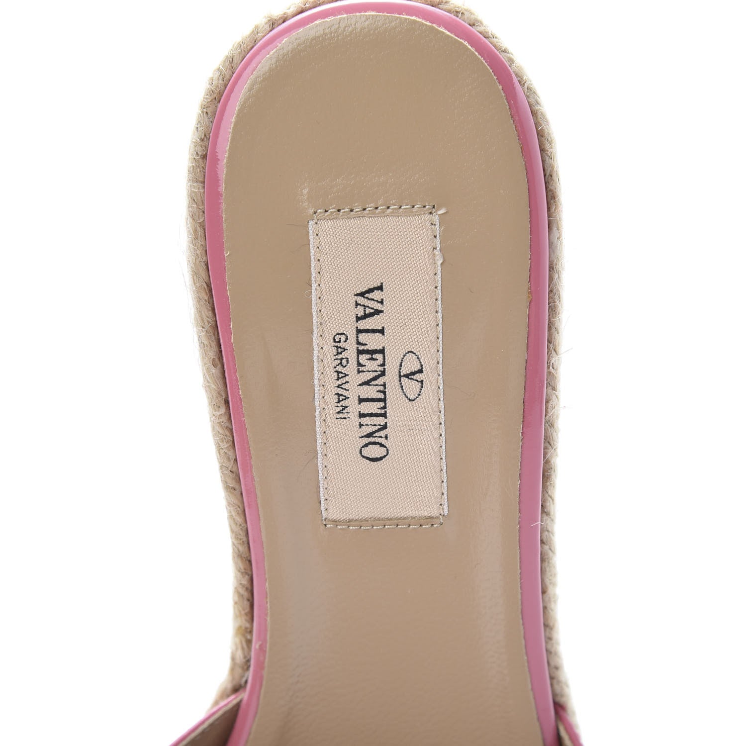 Valentino Garavani Patent Mena Bow Espadrille Wedges 37 Pink Rose 7 of 9