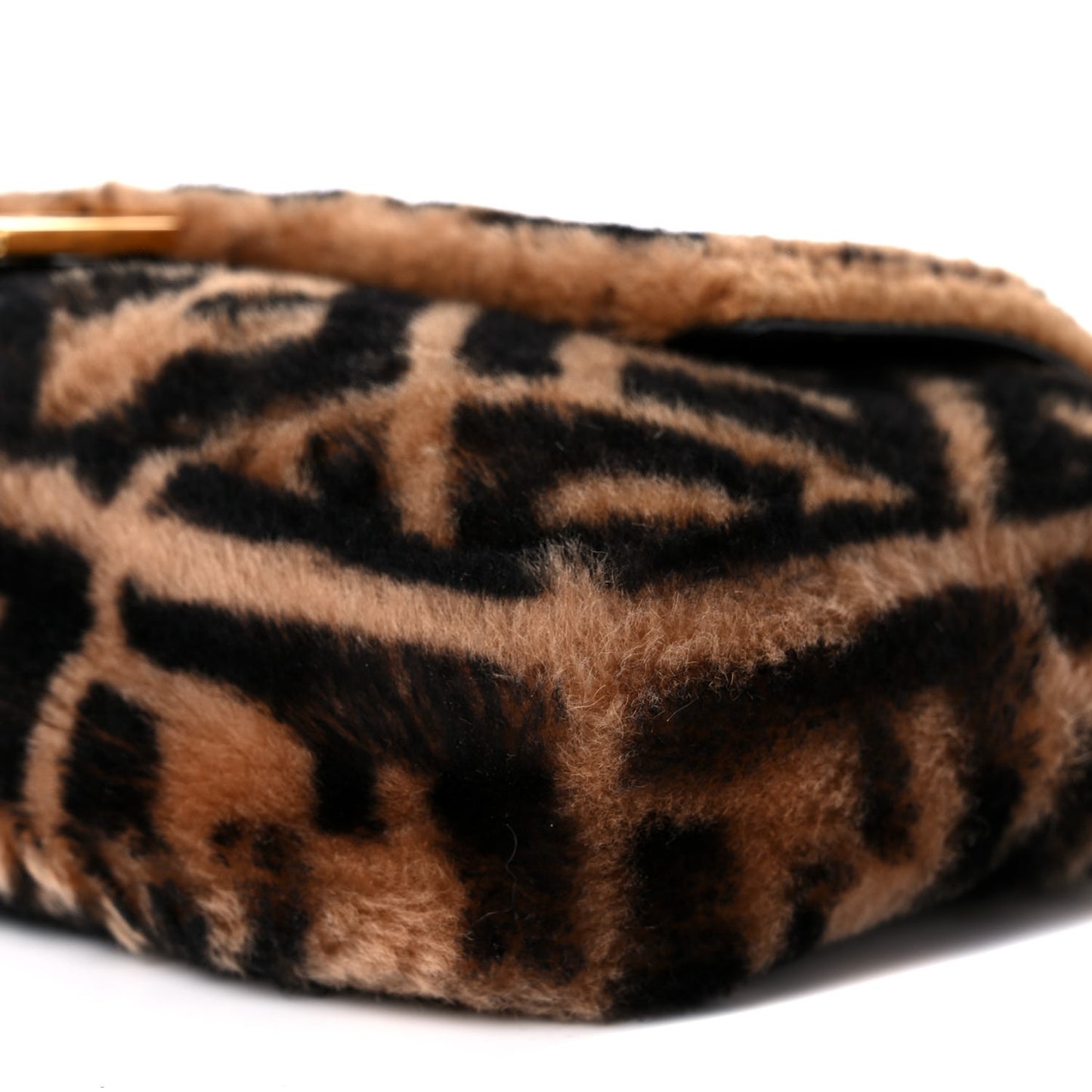 Shearling Vitello Dolce Macro FF 1974 Baguette Tobacco Black
