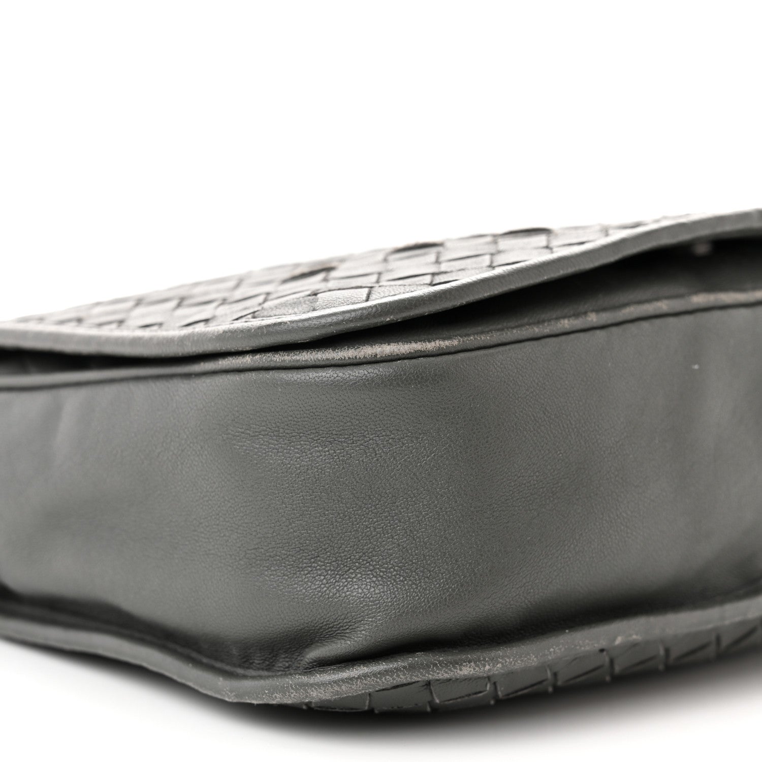 Bottega Veneta Nappa Intrecciato Mini Flap Crossbody Light Grey 9 of 17