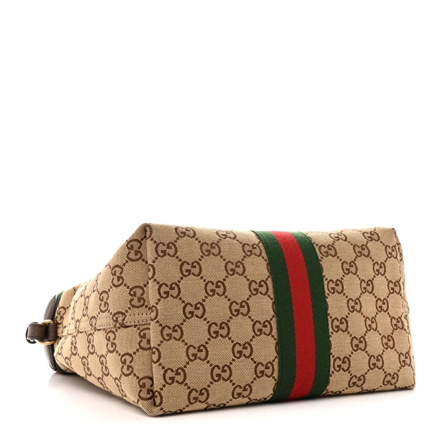 Gucci Monogram Web Small Giglio Tote Bag Beige Dark Brown 5 of 13