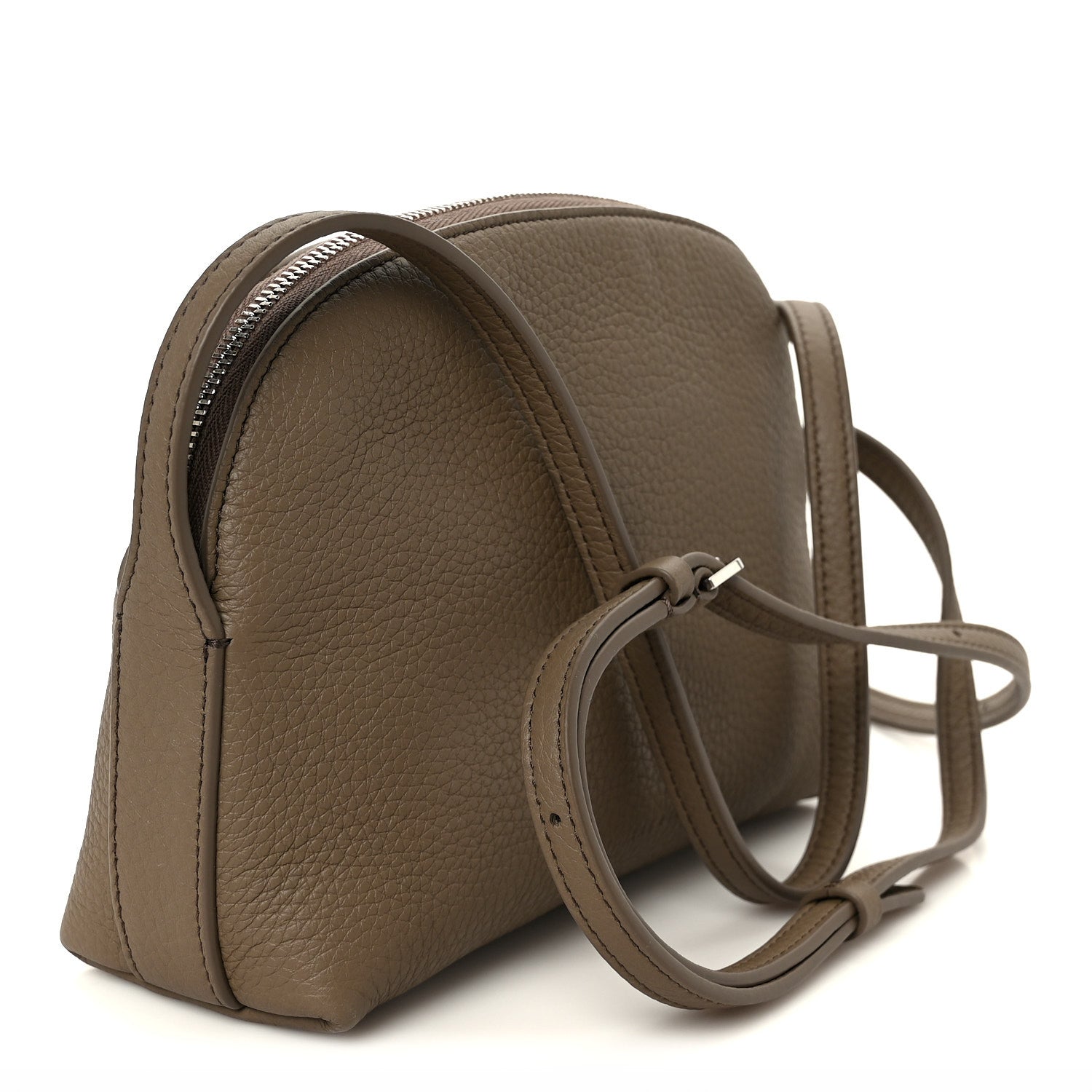 The Row Grained Calfskin Annie E/W Crossbody Bag Smoked Taupe 3 of 10