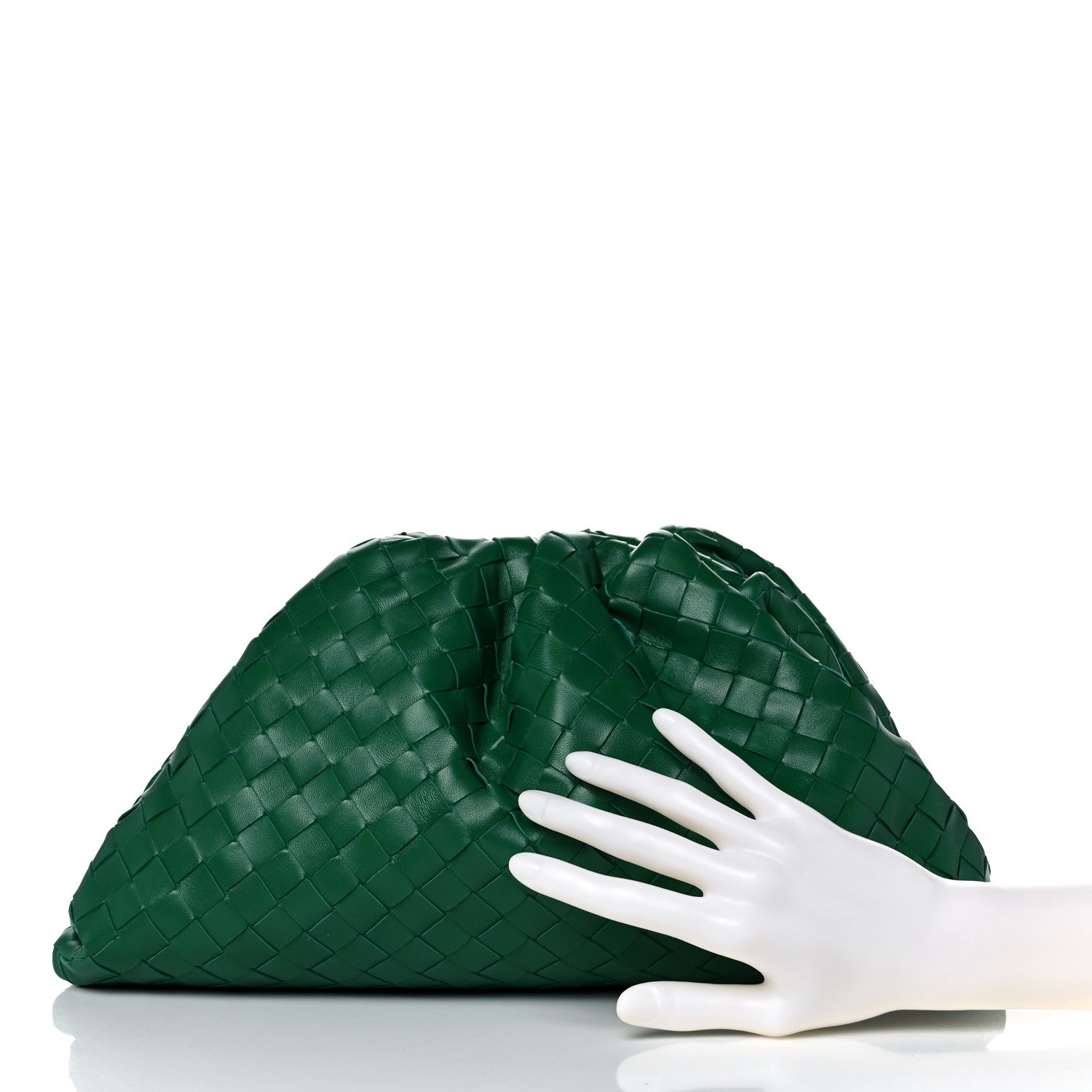 Bottega Veneta Nappa Maxi Intrecciato The Pouch Oversized Clutch Racing Green 2 of 8