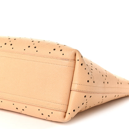 Chanel Perforated Grained Calfskin Large Shopping Tote Light Beige Orange 11 of 13