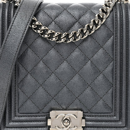 Chanel Iridescent Caviar Quilted North South Boy Flap Grey 5 of 10