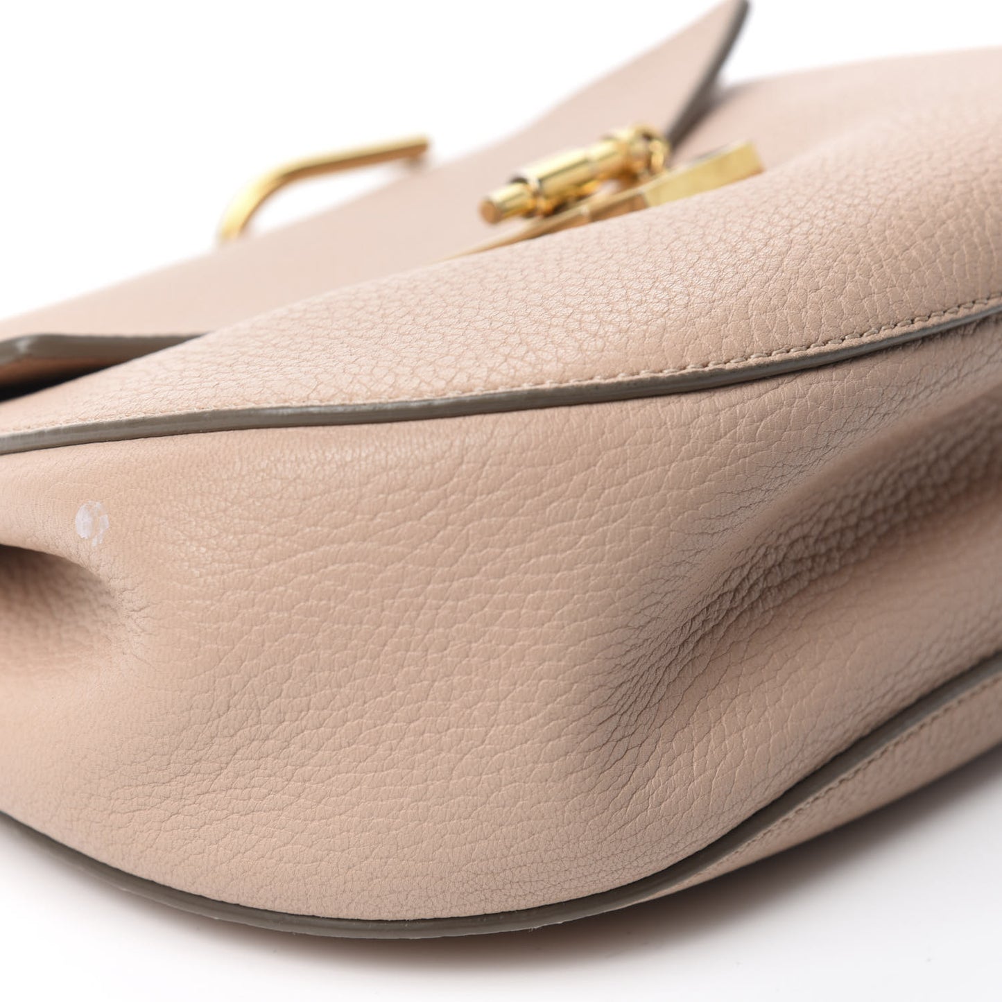 Grained Lambskin Drew Shoulder Bag Abstract White