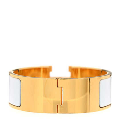 Hermes Enamel Wide Clic Clac H Bracelet PM White 3 of 6