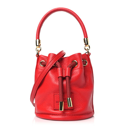 Marc Jacobs Grained Calfskin The Mini Bucket Bag True Red 1 of 9
