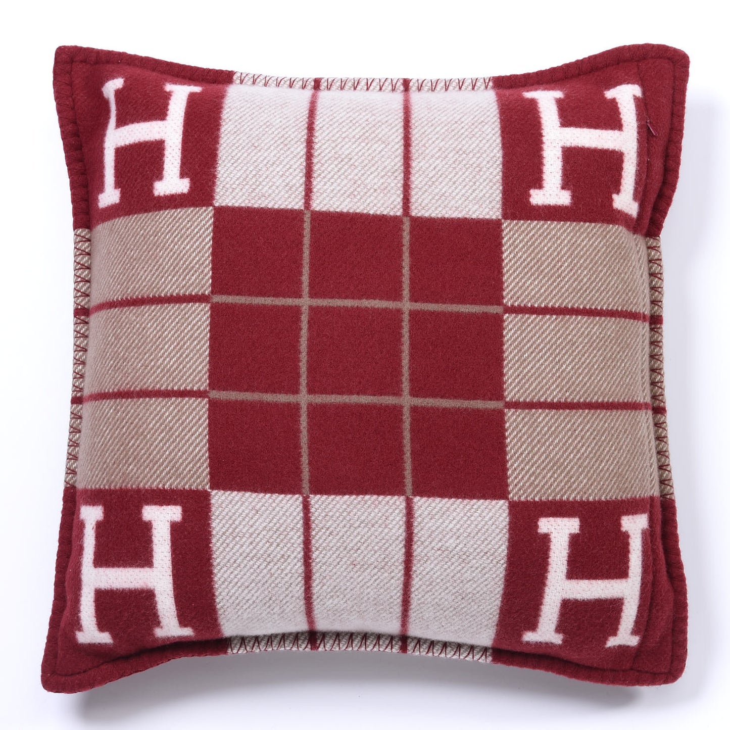 Wool Cashmere Avalon III Pillow PM Ecru Rouge