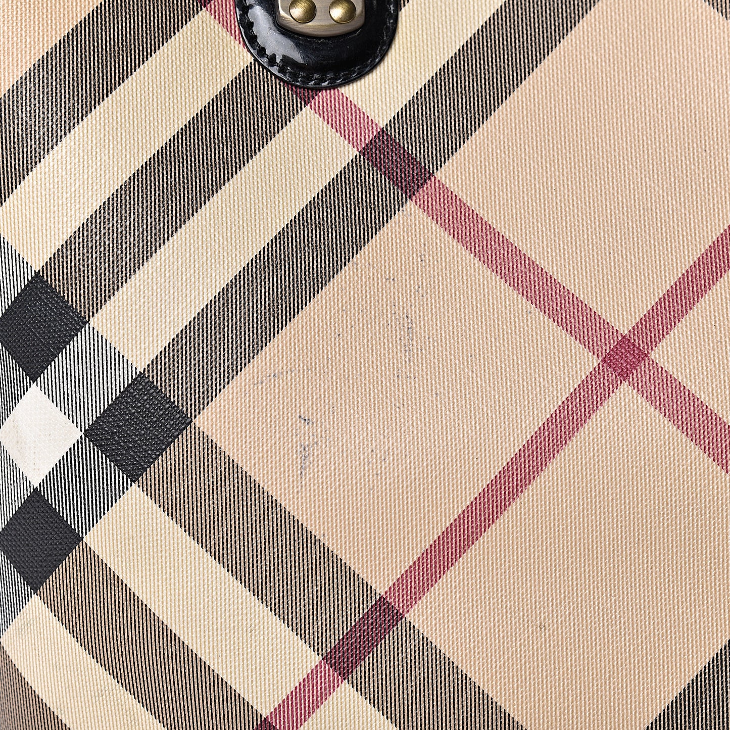 Patent Trim Small Nova Check Tote Black