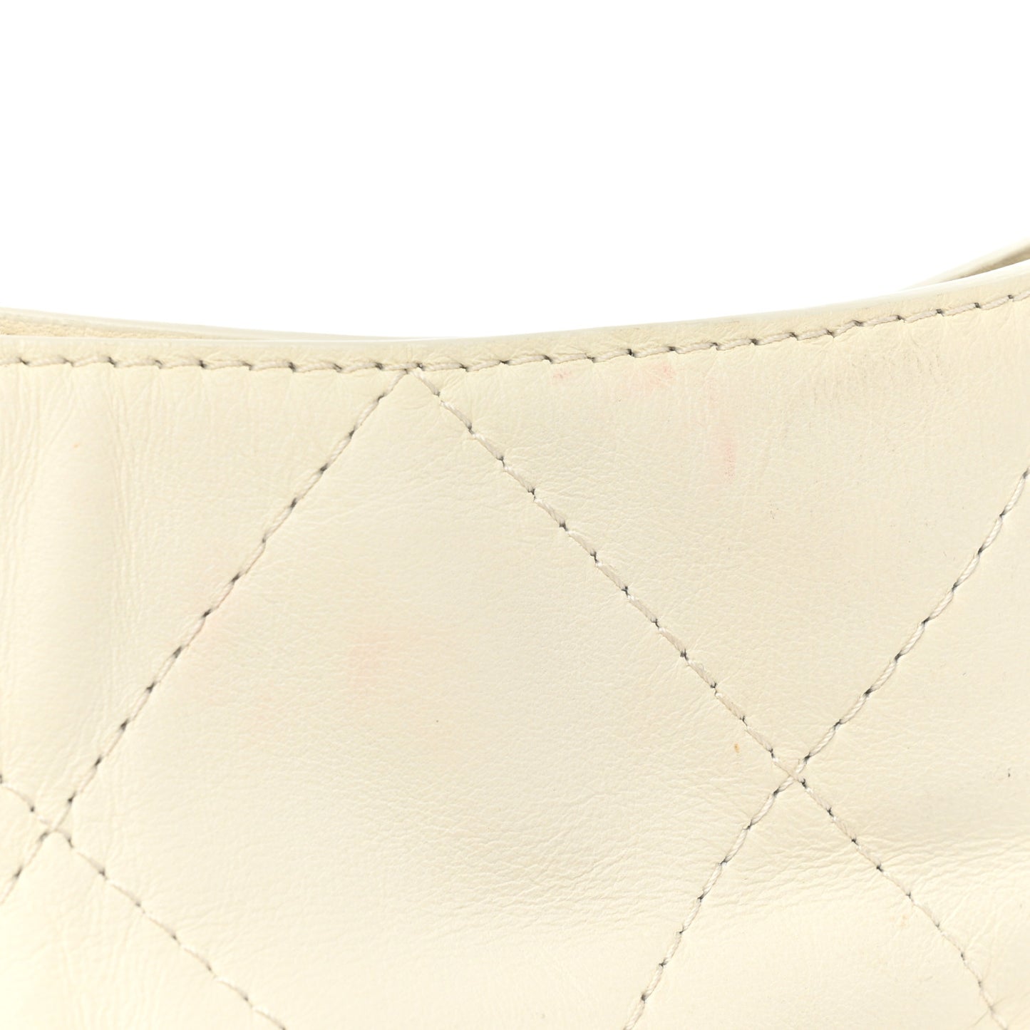 Calfskin Quilted Small Chain Flat Tote White