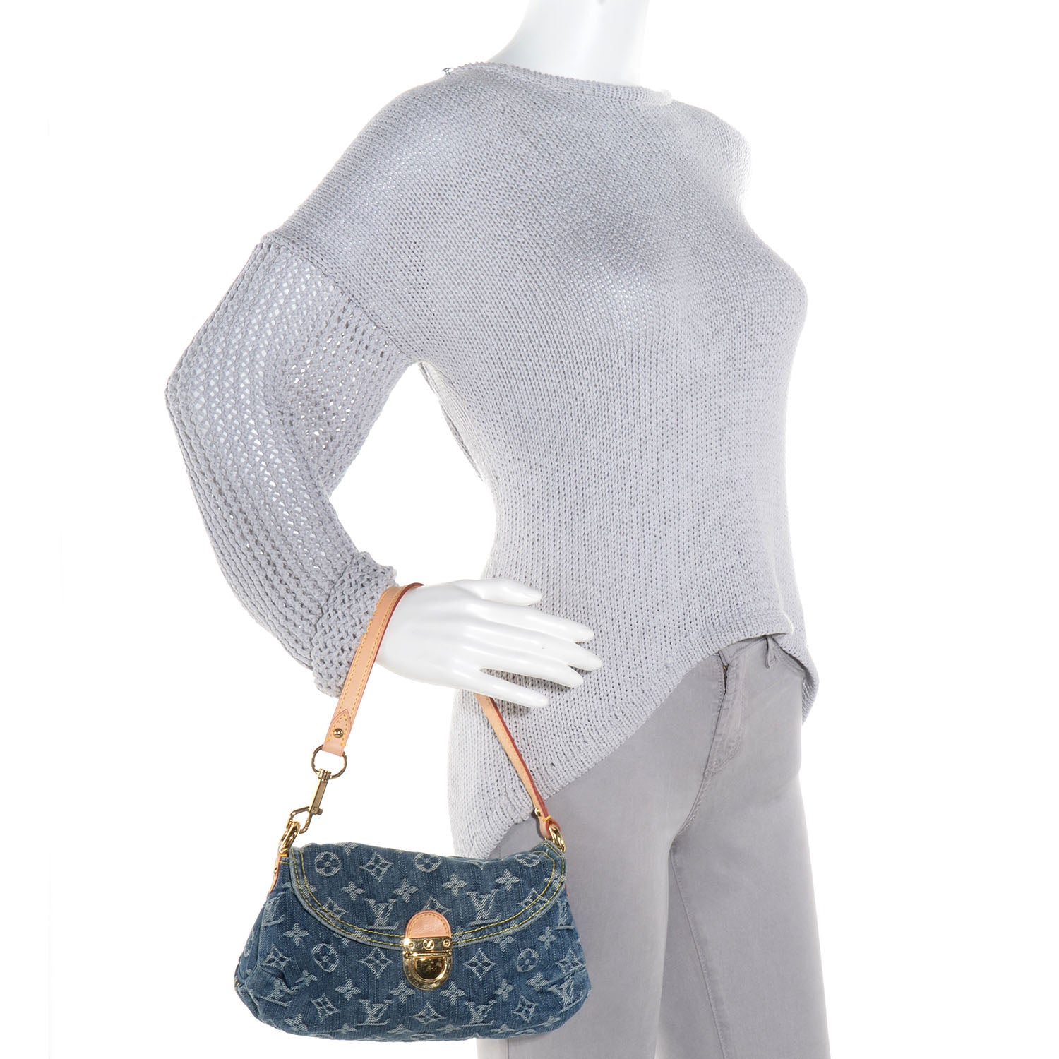 Louis Vuitton Monogram Denim Mini Pleaty Blue 2 of 7