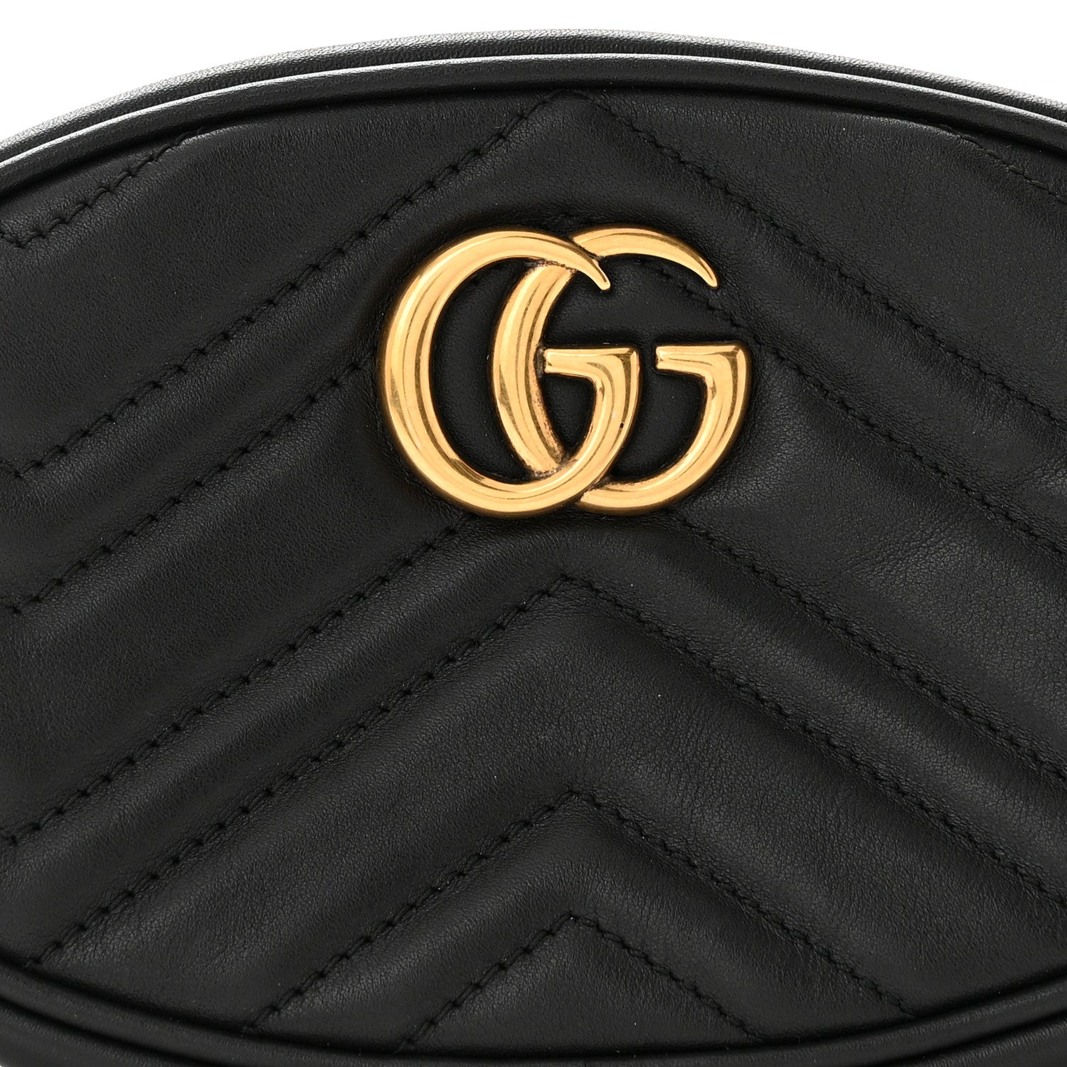 Gucci Calfskin Matelasse GG Marmont Belt Bag 85 34 Black 9 of 11