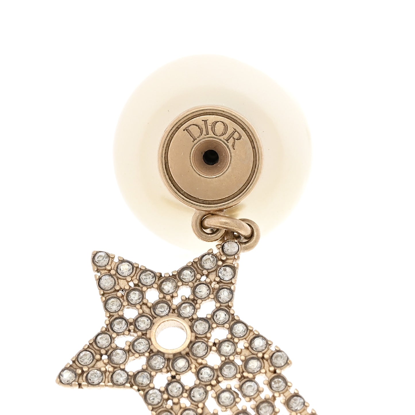 Pearl Crystal Shooting Star Tribales Earrings Gold