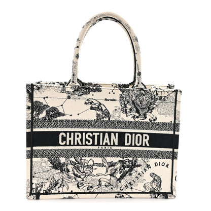 Christian Dior Canvas Zodiac Toile De Jouy Embroidered Medium Book Tote Latte 1 of 12