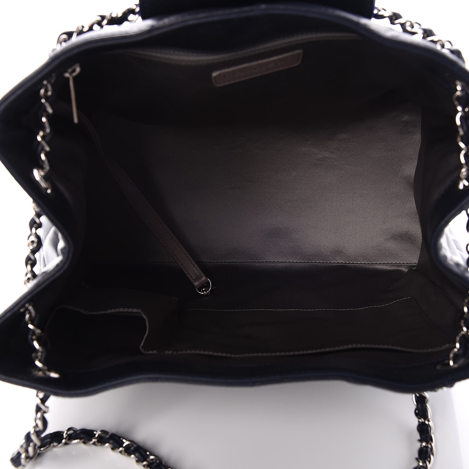 Chanel Lambskin Quilted CC Shopping Tote Navy Blue 5 of 7