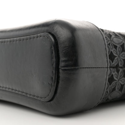 Chanel Calfskin Wool Felt Embossed Small Gabrielle Logo Hobo Black 10 of 14