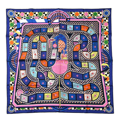 Hermes Silk Regles Du Jeu Scarf 90 Violet Rose Multicolor 1 of 6