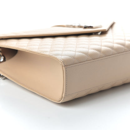 Saint Laurent Grain De Poudre Mixed Matelasse Large Triquilt Monogram Satchel Nude Powder 6 of 9