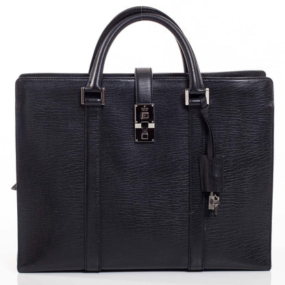 Gucci Leather Briefcase Laptop Work Bag Black 1 of 10