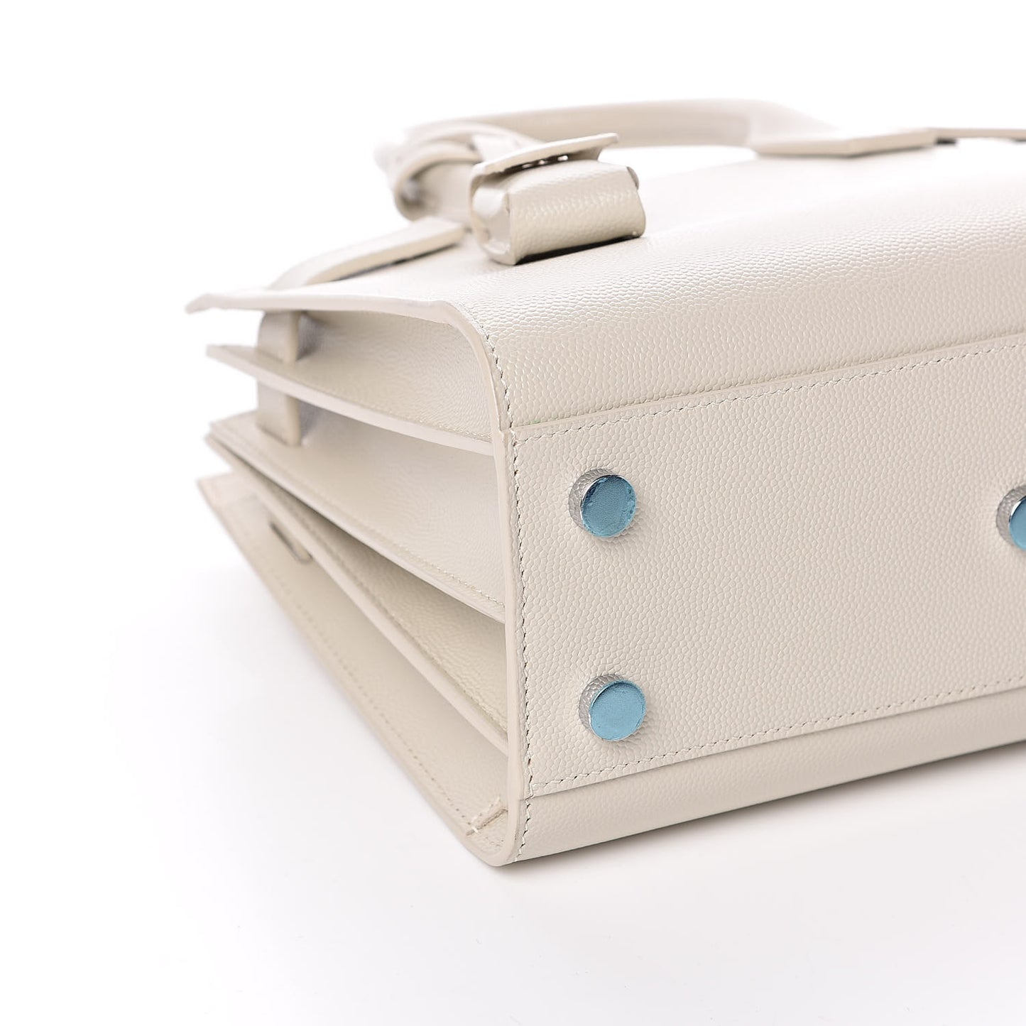 Grained Calfskin Nano Sac de Jour Dove White