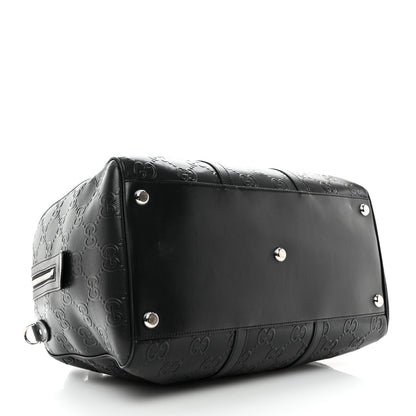 Gucci Calfskin GG Tennis Embossed Duffle Bag Black 3 of 12