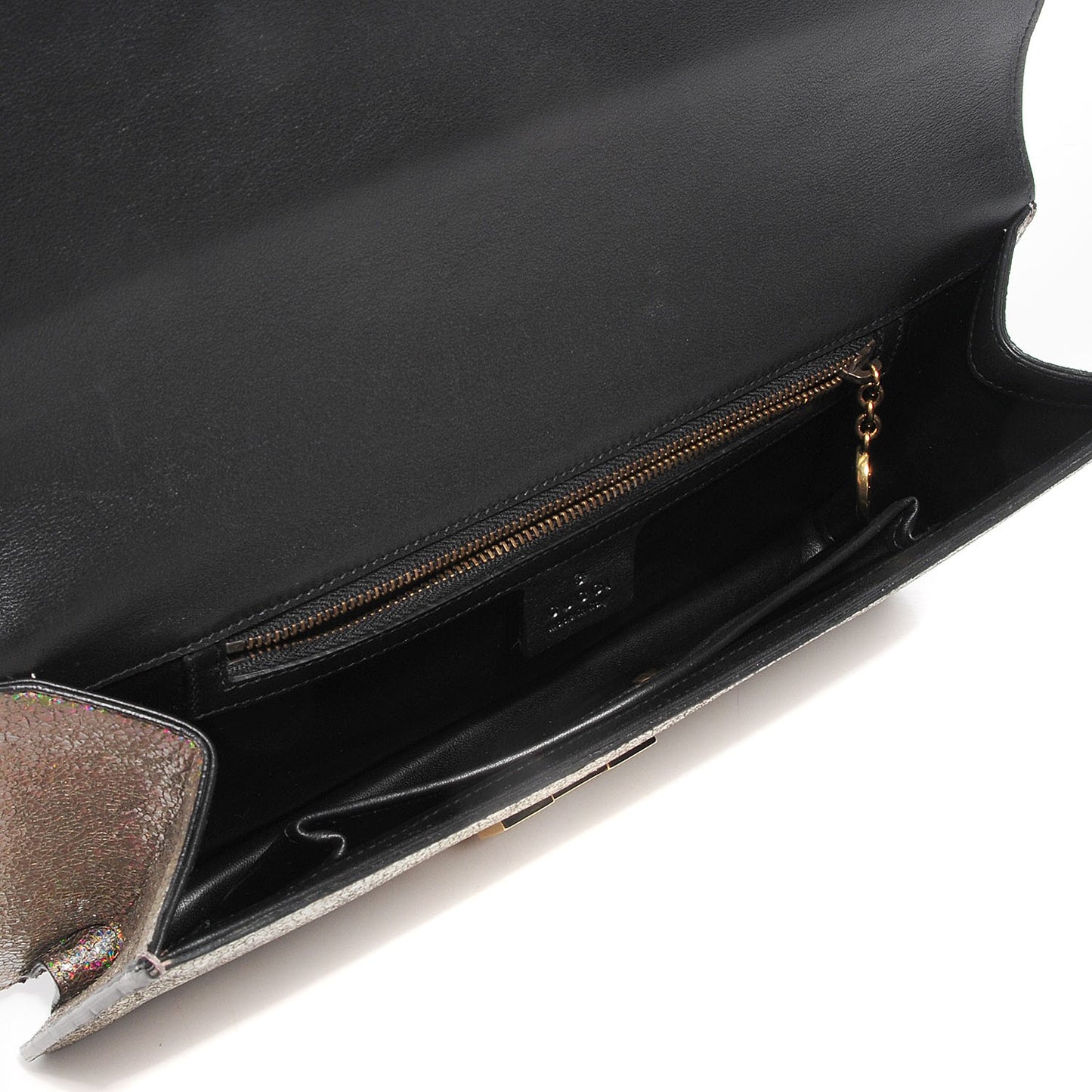 Metallic Crackled Calfskin 58 Clutch Fawn