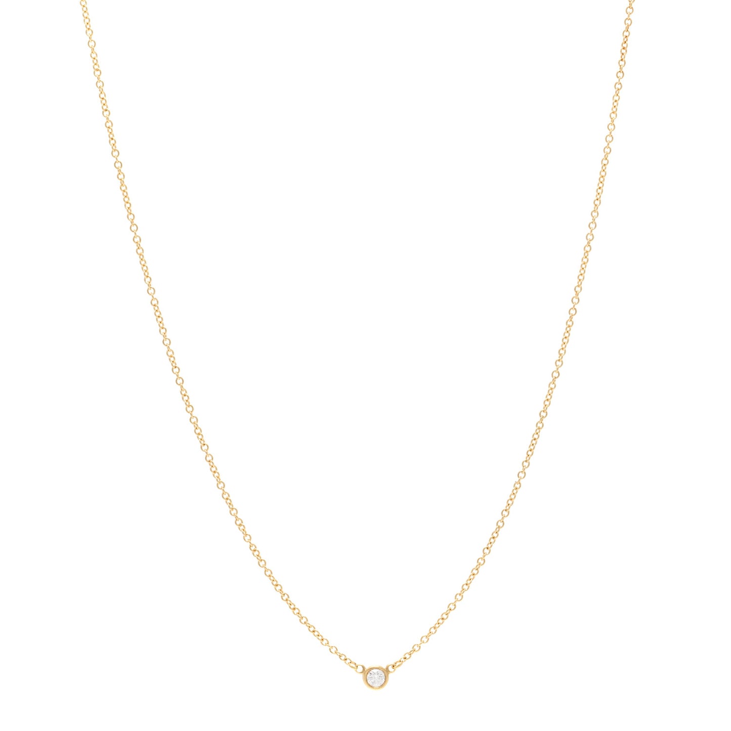 18K Yellow Gold Diamond .05ct Elsa Peretti Diamonds by the Yard Pendant Necklace
