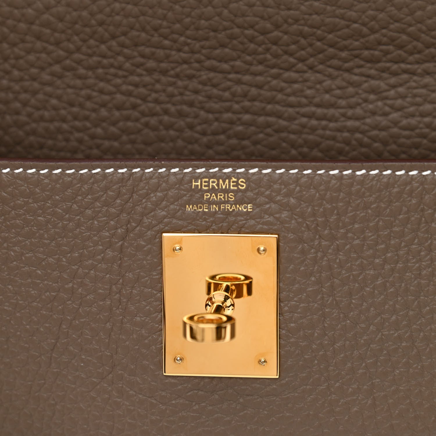Hermes Taurillon Clemence Kelly Retourne 28 Etoupe 6 of 11
