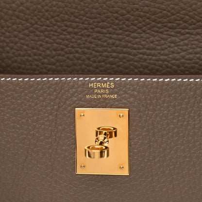 Hermes Taurillon Clemence Kelly Retourne 28 Etoupe 6 of 11