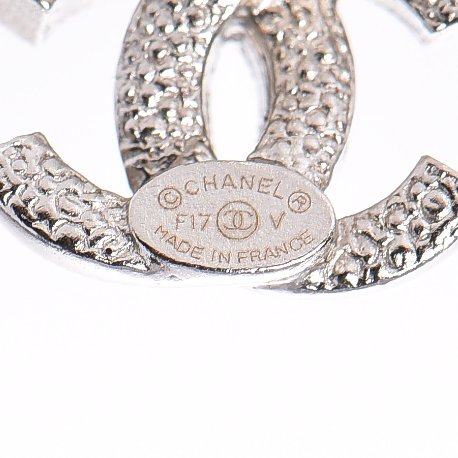 Chanel Crystal Mini CC Earrings Silver 5 of 5