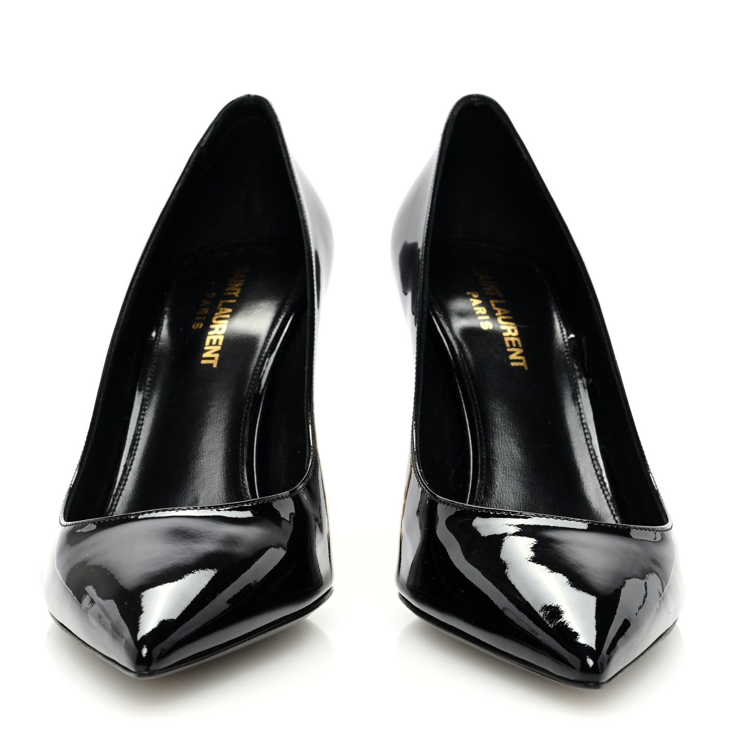 Saint Laurent Patent Calfskin Opyum 85 Pumps 38 Black Gold 3 of 7
