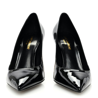 Saint Laurent Patent Calfskin Opyum 85 Pumps 38 Black Gold 3 of 7