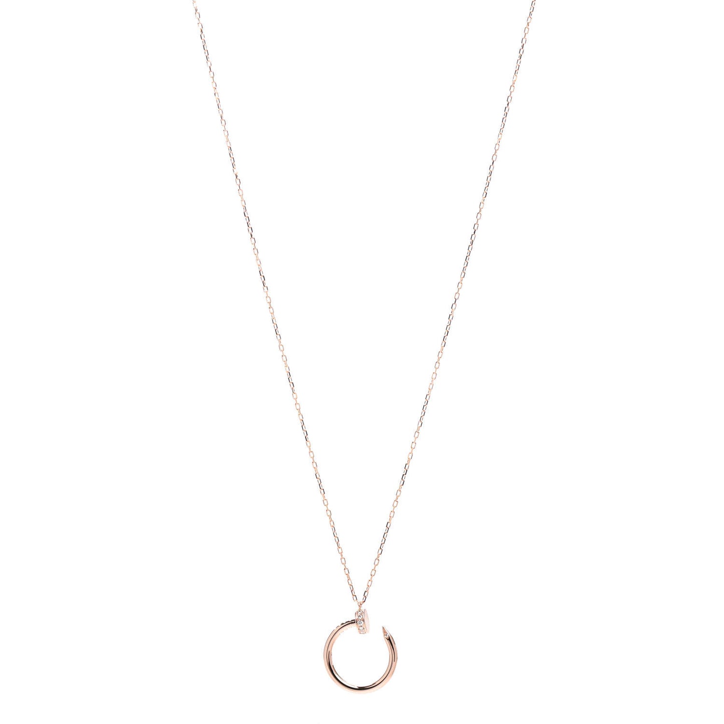 18K Pink Gold Diamond Juste Un Clou Pendant Necklace