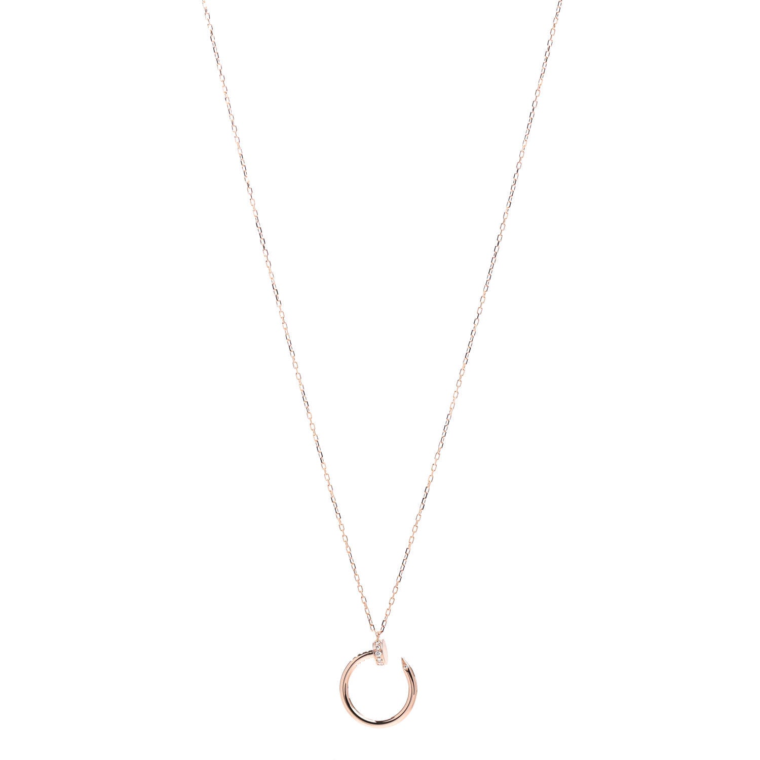 Cartier 18K Pink Gold Diamond Juste Un Clou Pendant Necklace 1 of 5