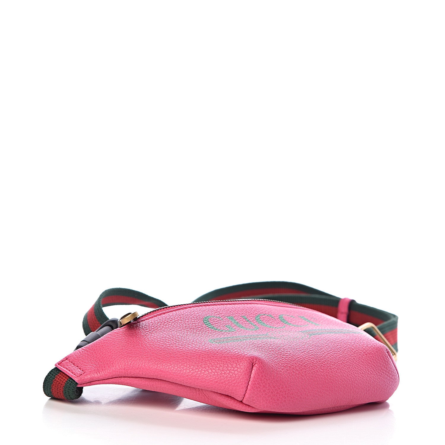 Gucci Grained Calfskin Small Logo Belt Bag Box Pink Green 4 of 10