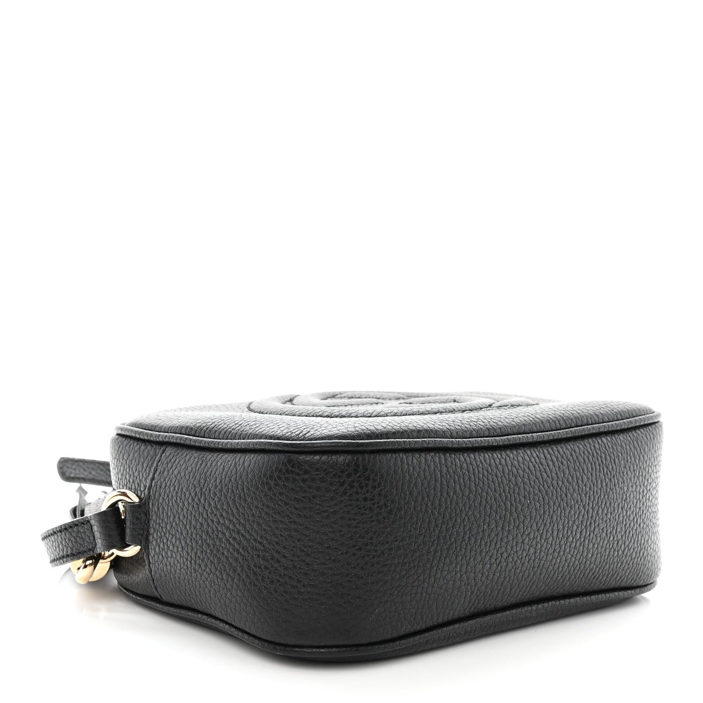 Pebbled Calfskin Small Soho Disco Bag Black
