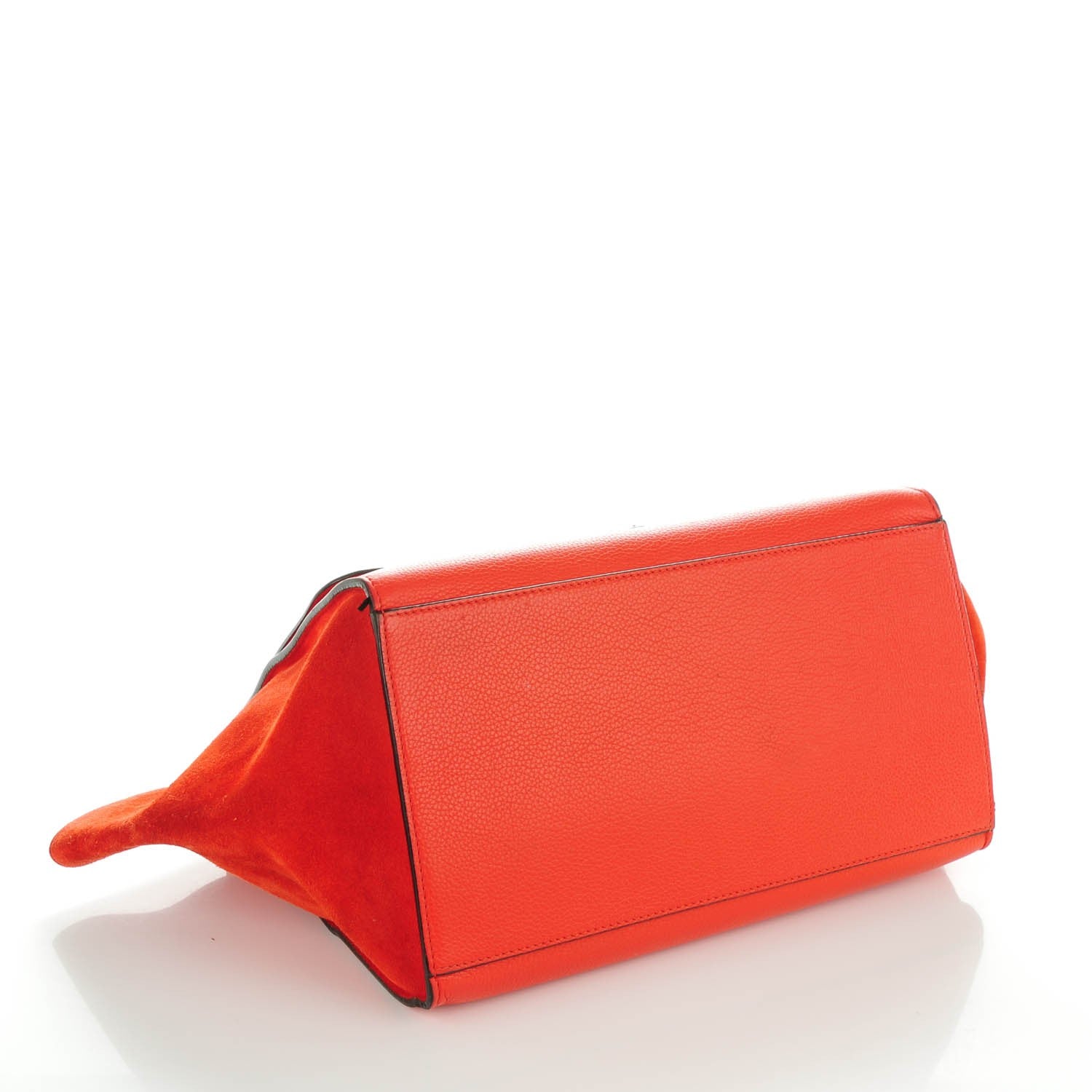 Celine Drummed Calfskin Suede Medium Trapeze Vermillion 4 of 10