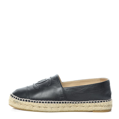 Chanel Lambskin CC Espadrilles 40 Black 1 of 10