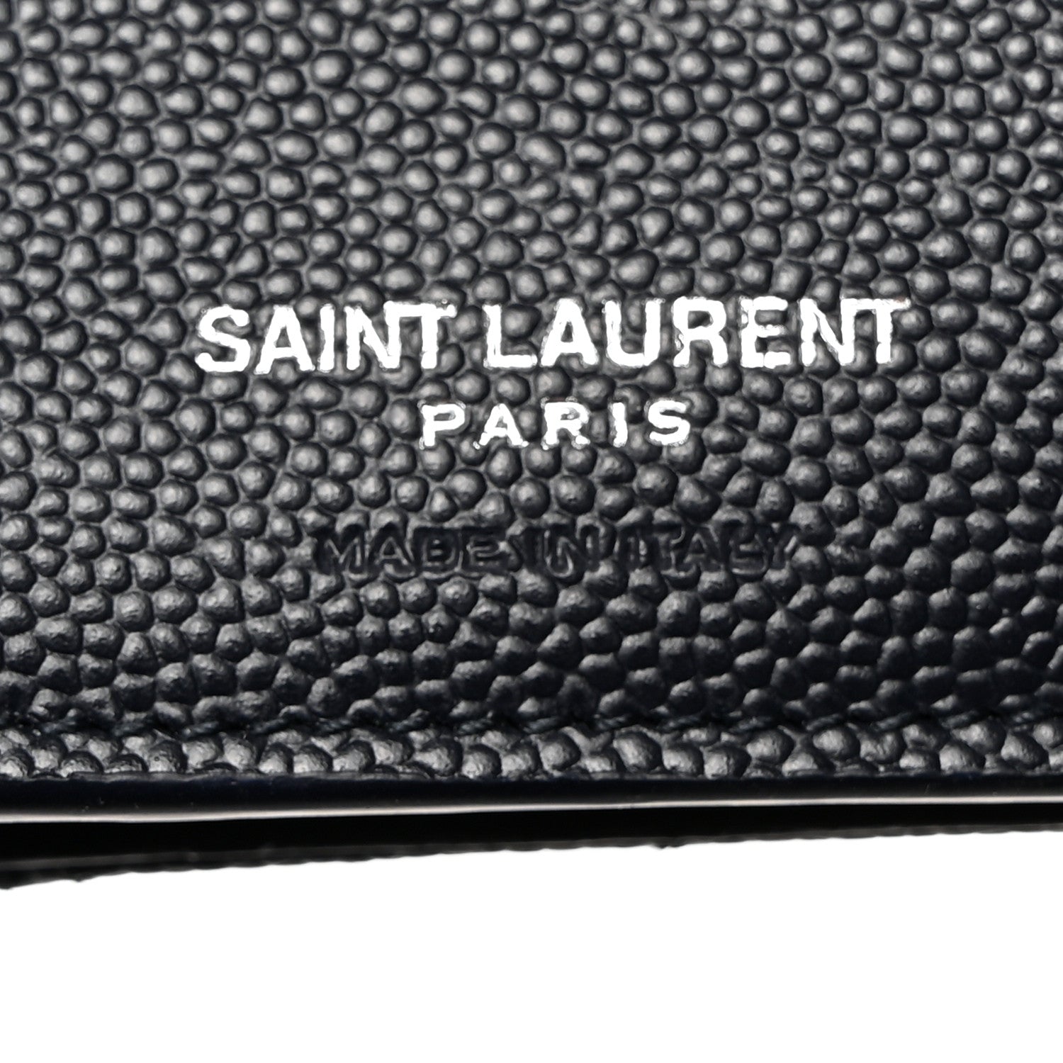 Saint Laurent Grain De Poudre Matelasse Chevron Monogram Compact Tri Fold Wallet Deep Marine 7 of 8