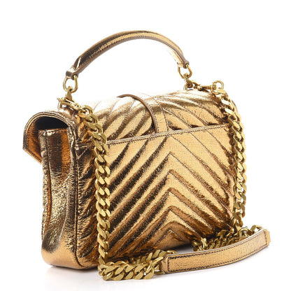 Saint Laurent Metallic Cracked Calfskin Matelasse Monogram Medium College Bag Copper 3 of 7