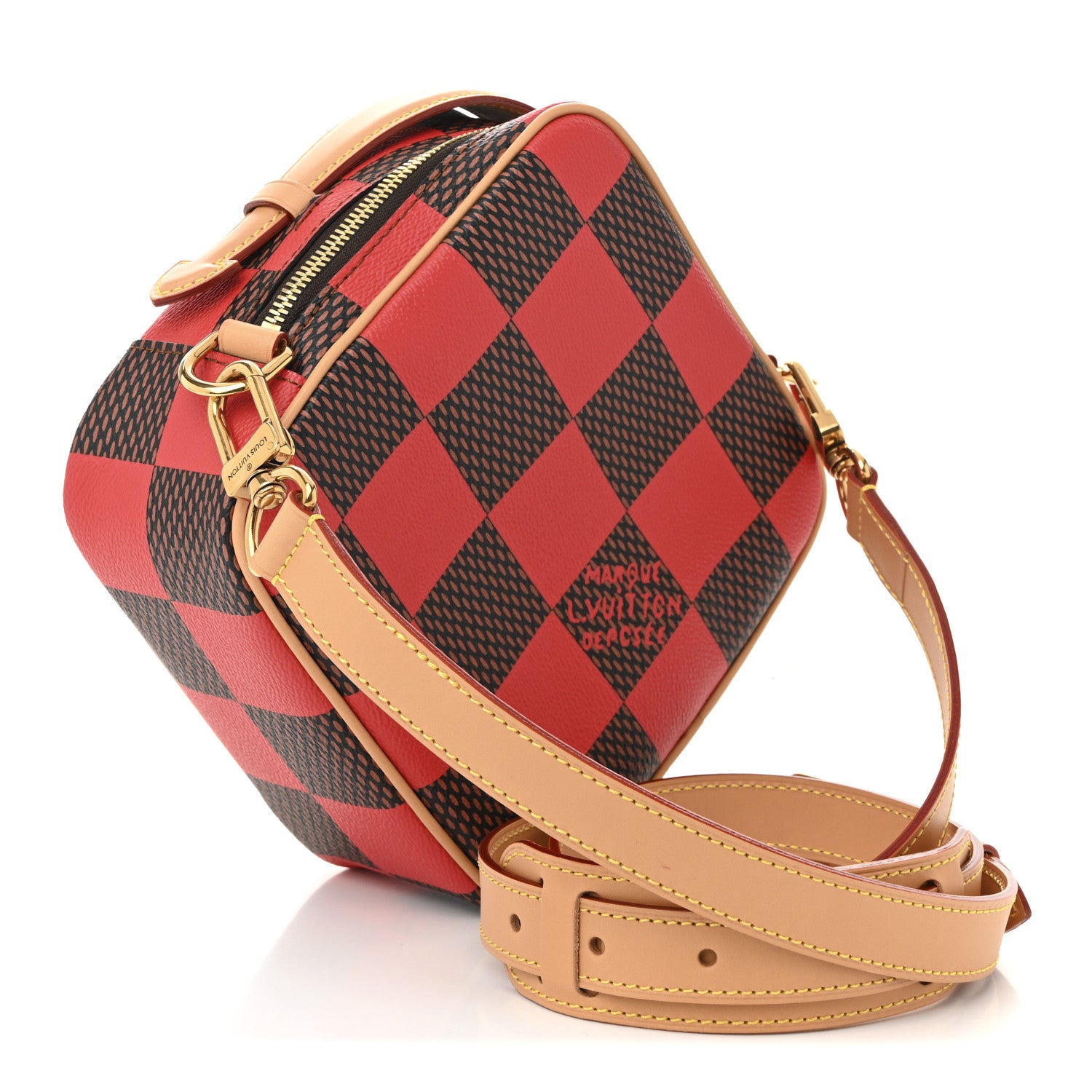 Louis Vuitton Damier Pop Chess Messenger Red 3 of 10