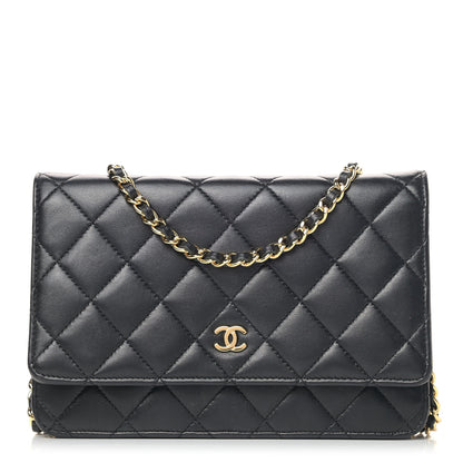 Chanel Lambskin Quilted Wallet On Chain WOC Black 1 of 6