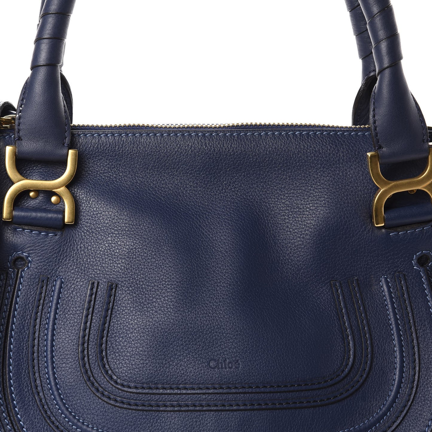 Calfskin Medium Marcie Satchel Royal Navy