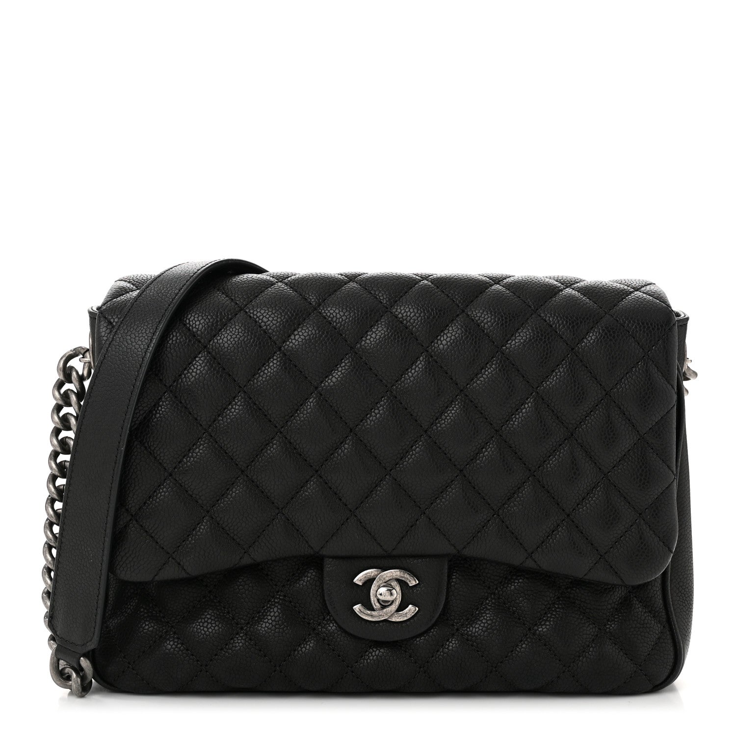 Chanel Caviar Quilted Medium Rock In Rome Single Flap Black 1 of 10