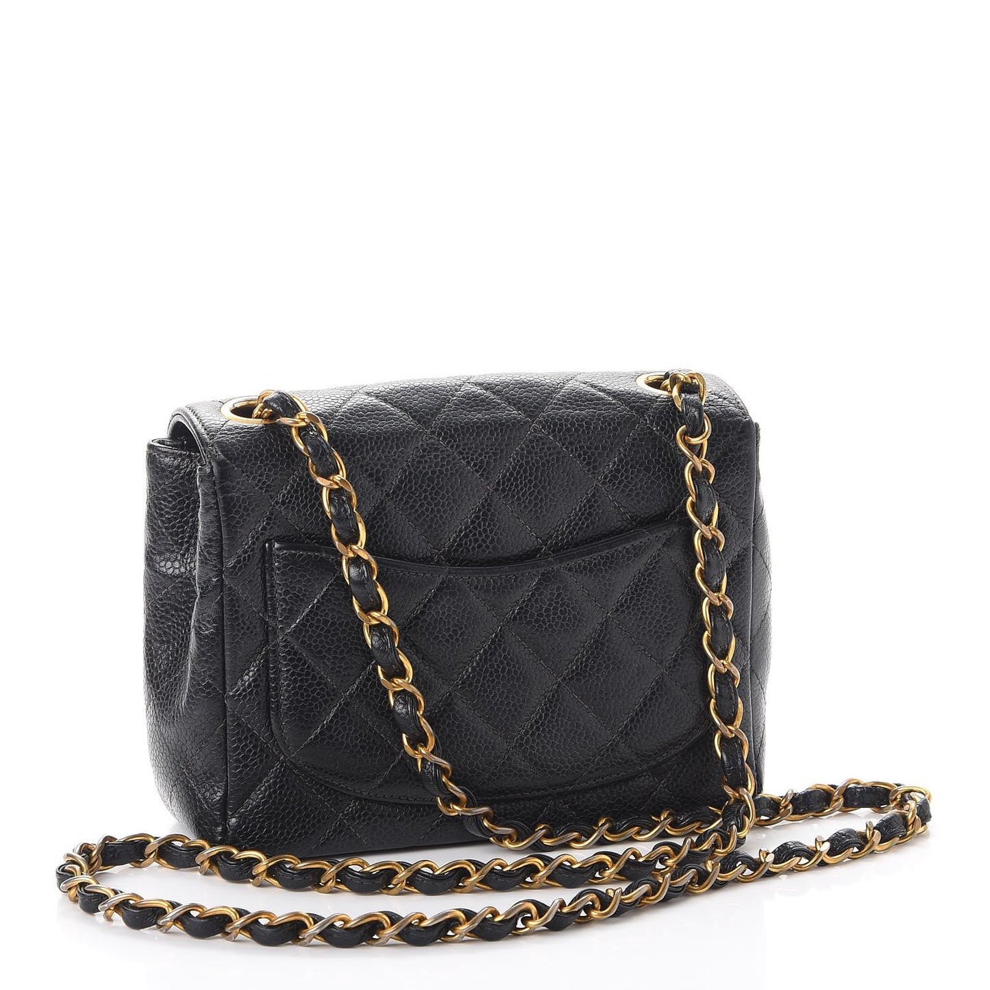 Caviar Quilted Mini Square Flap Black