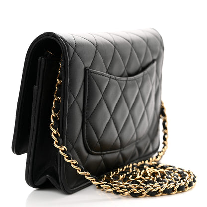 Chanel Lambskin Quilted Wallet On Chain WOC Black 3 of 15