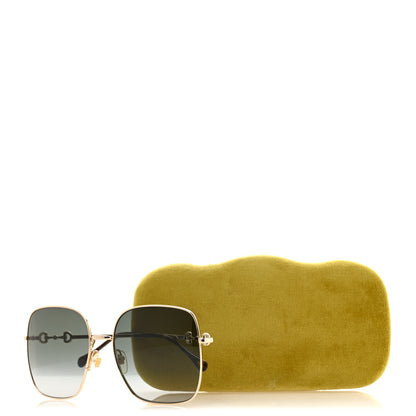 Gucci Metal Horsebit Square Sunglasses GG0879S Gold 10 of 10