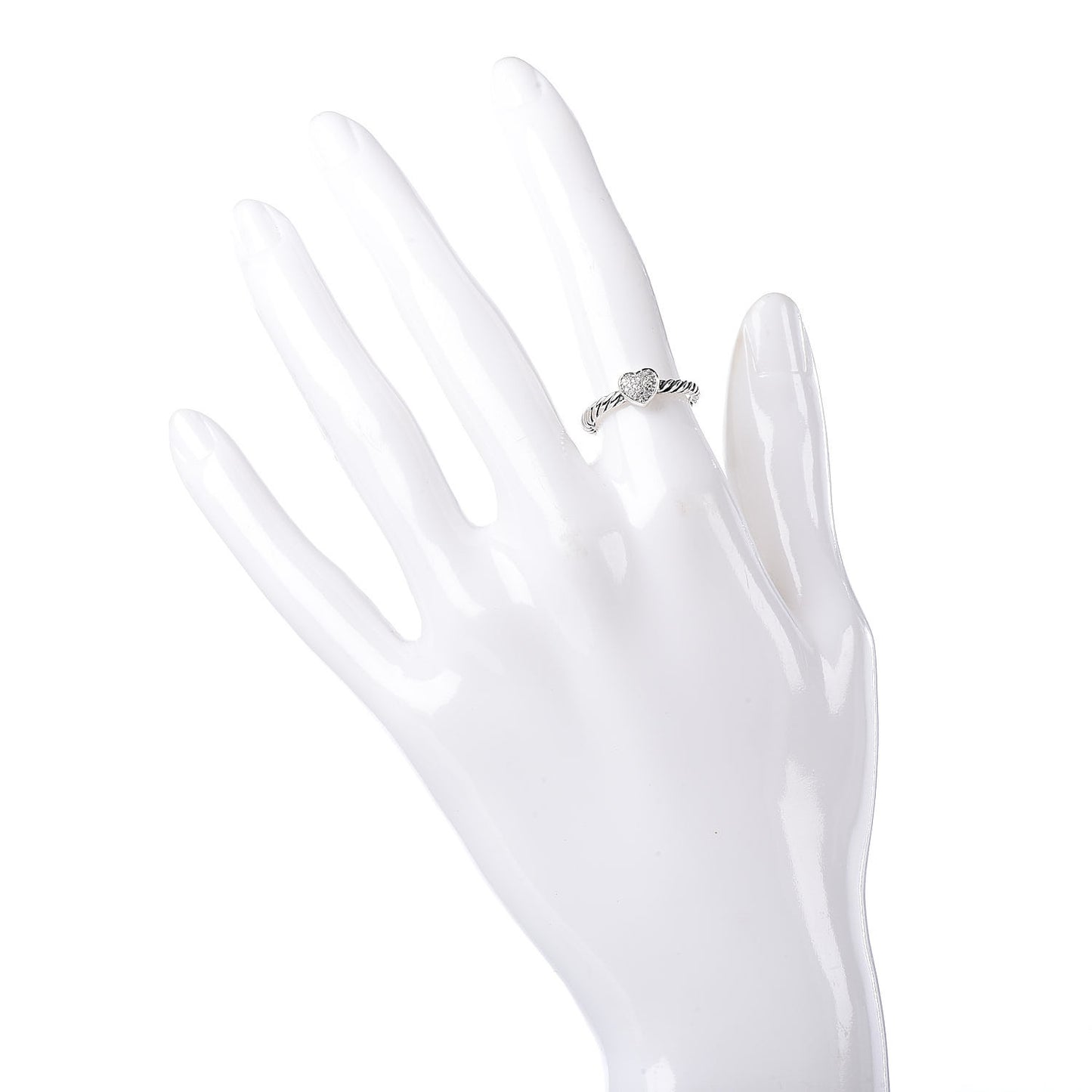 Sterling Silver Diamond Cable Classics Heart Ring 49 5