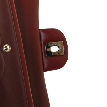 Chanel Patent Calfskin Quilted Medium Double Flap Dark Red 13 of 13